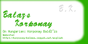 balazs korponay business card